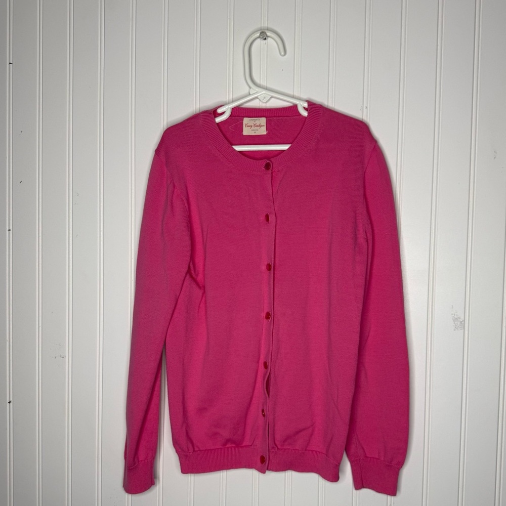 J Crew Crewcuts Factory Casey Cardigan with Buttons in Light Pink Size 14